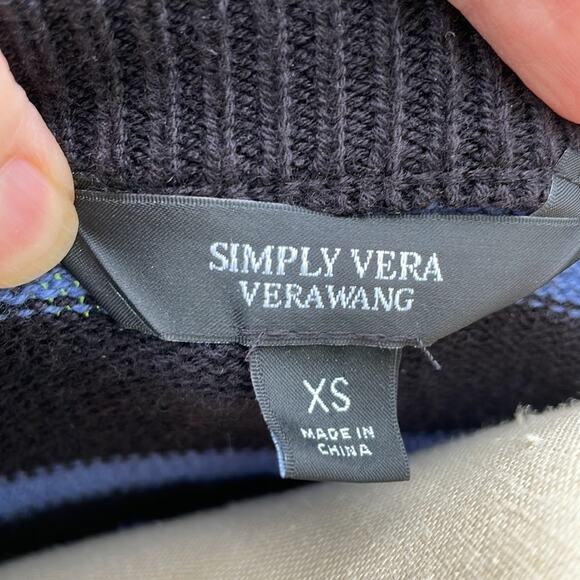 Simply Vera Wang Asymmetric Striped Pullover Sweater Women's Size XS - Picture 9 of 9